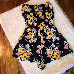 H&M Strapless Floral Romper